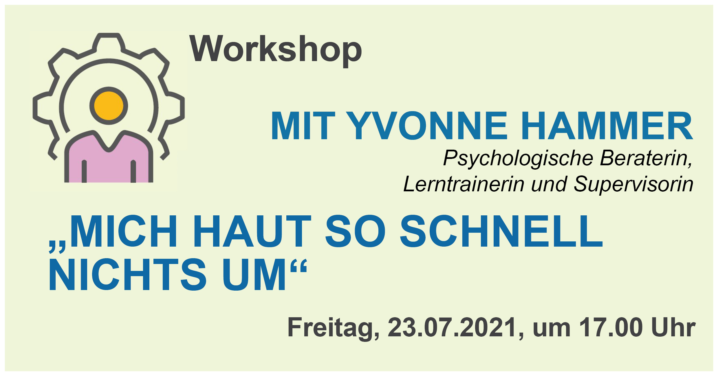 Online Workshop "Mich haut so schnell nichts um" mit Yvonne Hammer