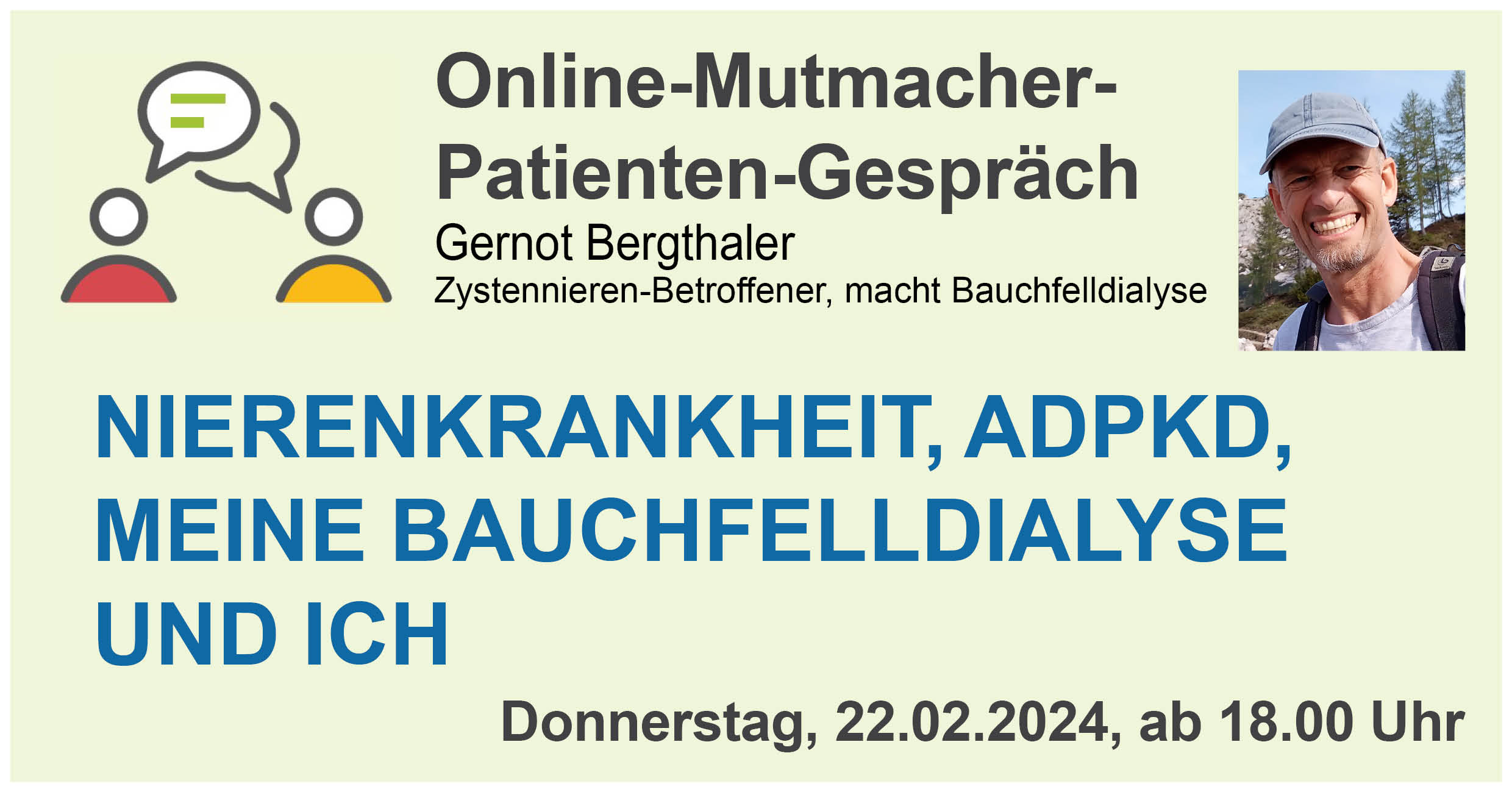 Online Mutmacher-Patienten-Gespräch mit Gernot Bergthaler