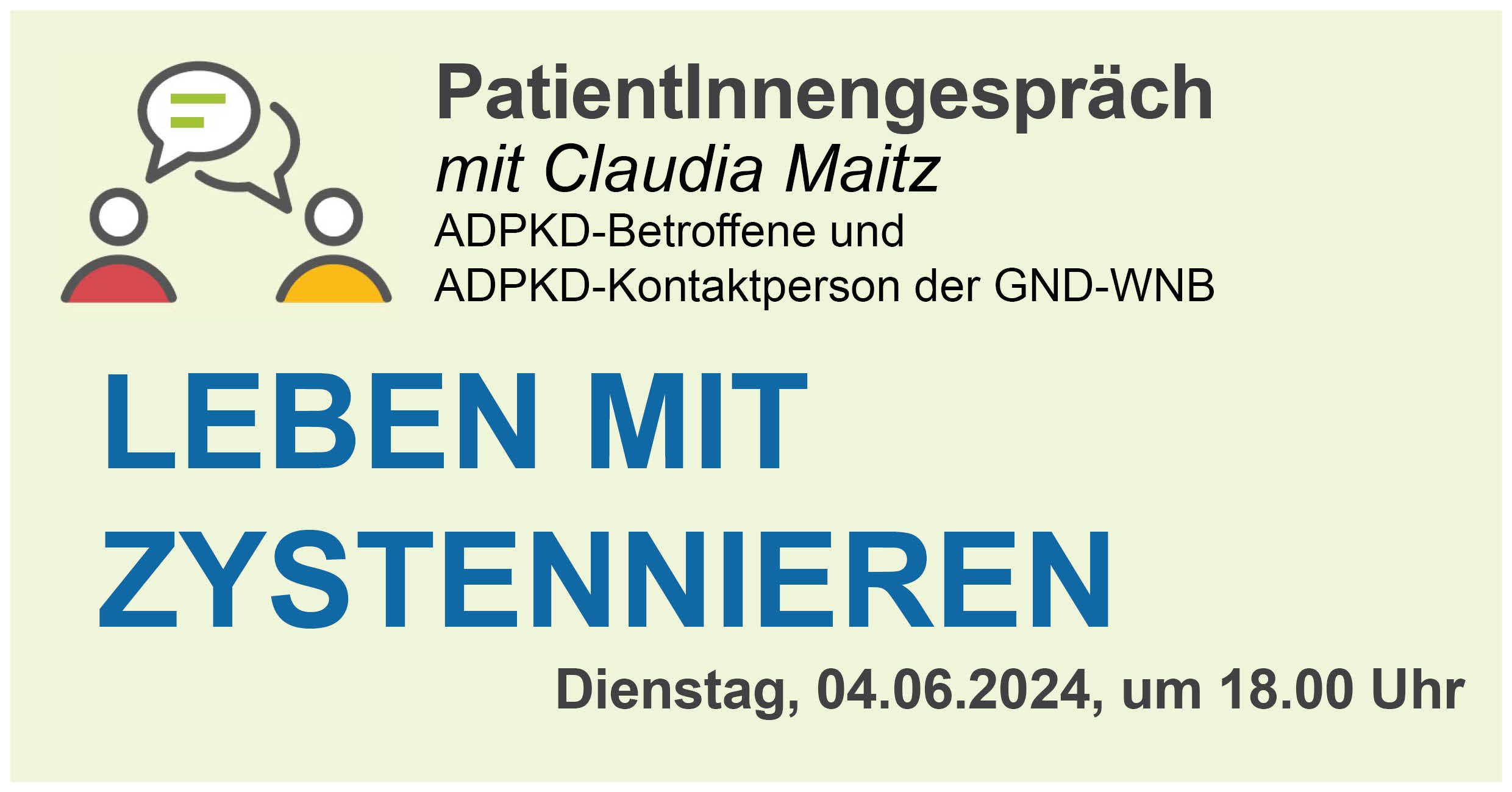 Online PatientInnen-Gespräch: Leben mit Zystennieren